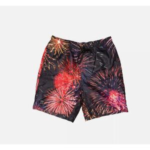 Brooklyn Cloth Men Firework Print 5 1/2" Inseam Trunks Multicolor Size M 10054